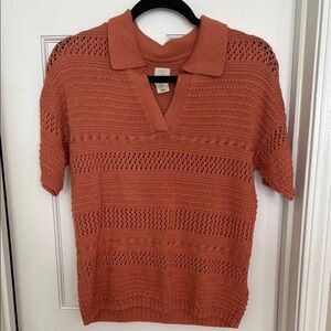Joie Pointelle Coral Knit Sweater